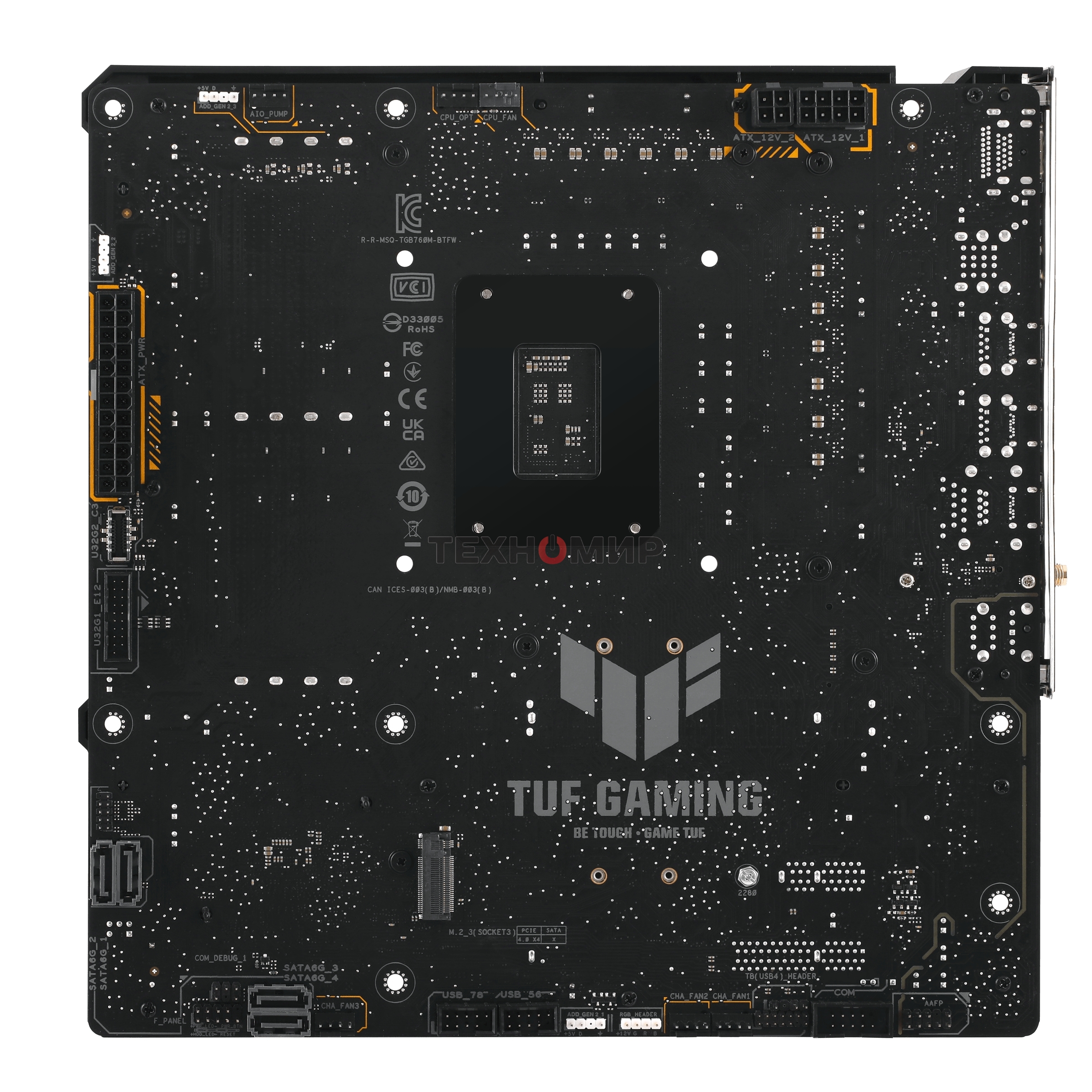Материнская плата ASUS TUF GAMING B760M-BTF WIFI, LGA 1700, Intel B760, 4xDDR5, 4xSATA, 3xM.2, 1xPCIe 5.0 x16, 1xPCIe 4.0 x4, 1xPCIe x1, 1xDP, 1xHDMI, 1x 2.5Gb LAN, 1xUSB-A 3.2 Gen 2, 2xUSB-A 3.2 Gen 1, 4xUSB 2.0, 1xUSB-C 3.2 Gen 1, 1xUSB-C 3.2 Gen 2, 1xU