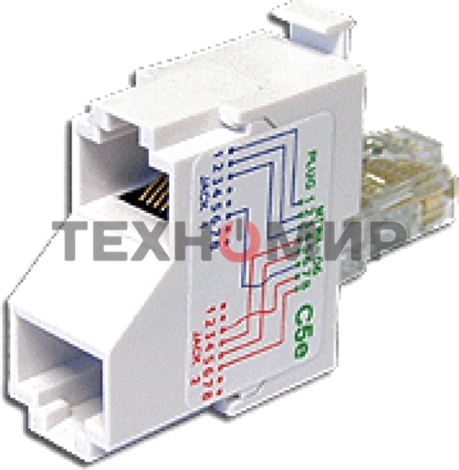 T-адаптер, 1 телефонный и 1 компьютерный порт