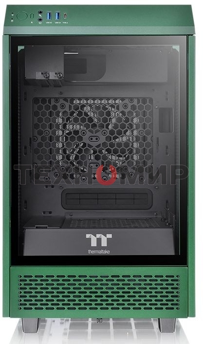 Компьютерный корпус Thermaltake The Tower 100 Racing Green без БП miniITX 1x120мм 3x140мм 2xUSB 3.0 audio bott PSU