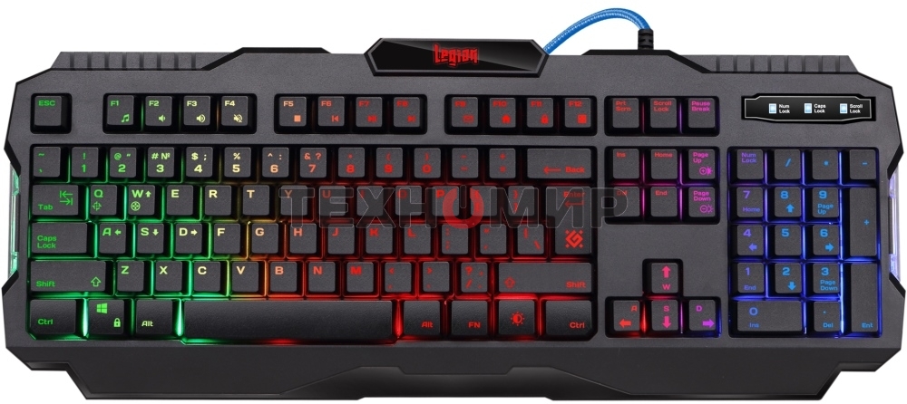 Клавиатура проводная Defender Legion GK-010DL RU, USB, черный