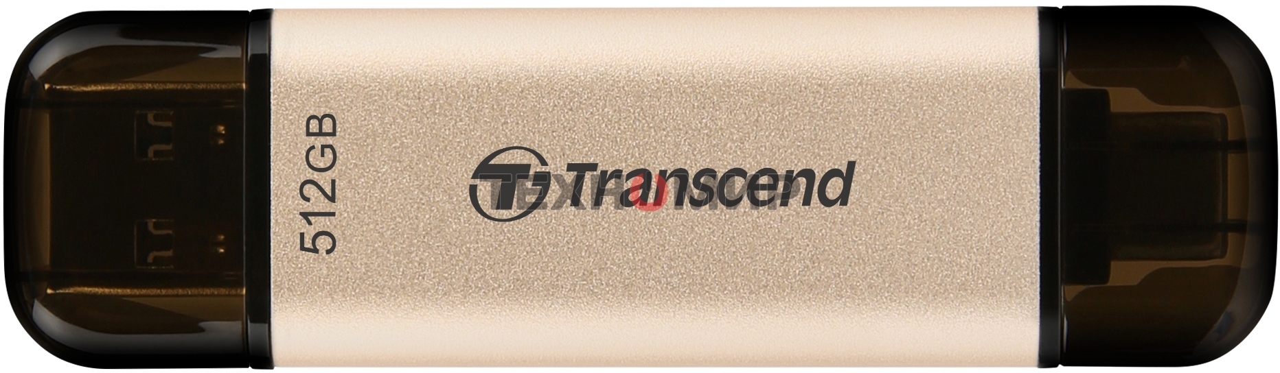 Флешка USB Transcend JETFLASH 930C (TS512GJF930C), 512Gb, USB 3.2 Type-C/Type-A, R/W 420/400, золотистый