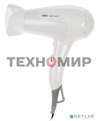 Фен Braun HD385 Satin Hair 3 белый, 2000 Вт, ионизация