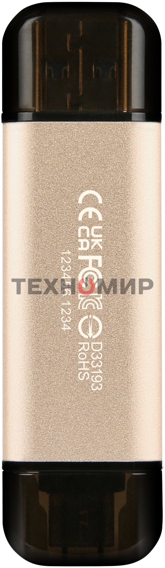 Флешка USB Transcend JETFLASH 930C (TS512GJF930C), 512Gb, USB 3.2 Type-C/Type-A, R/W 420/400, золотистый