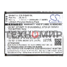 Аккумулятор CameronSino CS-FIQ451SL BL3819 для Fly IQ4514 Evo Tech 4 3.8V, 2000mAh, 7.60Wh
