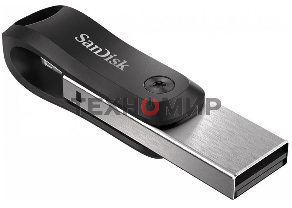 Флешка USB SanDisk IX60N iXpand Go (SDIX60N-064G-GN6NN), 64Gb, USB 3.0/Lightning, R/W 150/70, черный/серебристый