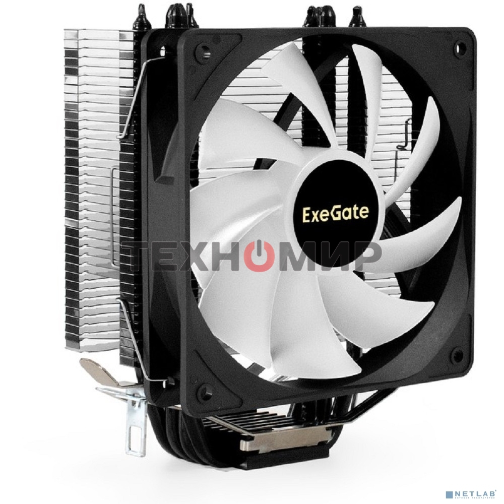 Кулер для процессора ExeGate Dark Magic EE400XL-PWM.ARGb серебристый, 120 мм, алюминий/медь, 2400 об/мин, 37 дБ, 4 pin, 125 Вт, 155 мм