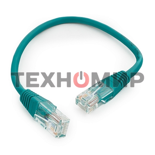 Патч-корд UTP Cablexpert cat.5e 0.25м, литой, многожильный, зеленый