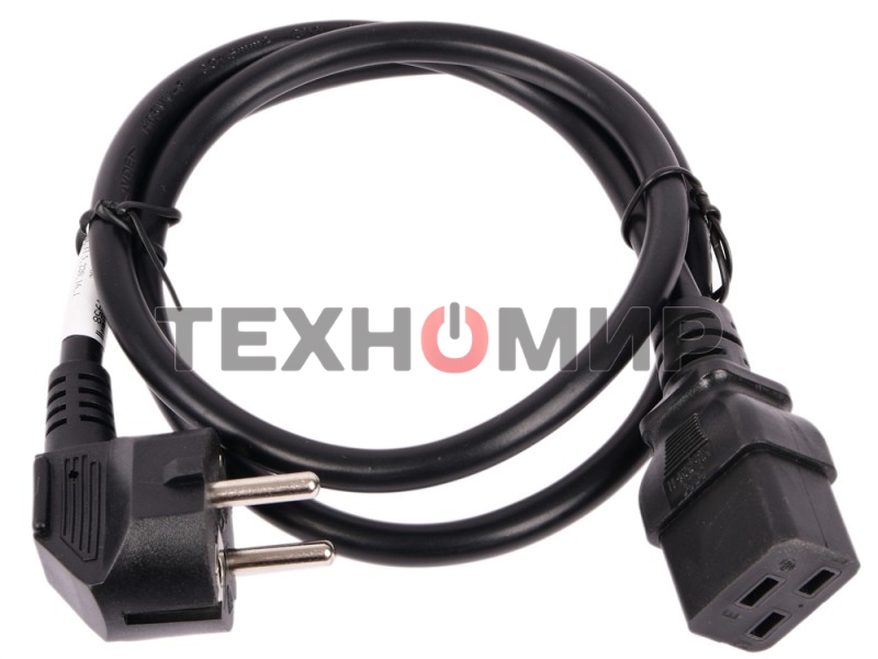 Шнур питания Lanmaster C19-Schuko прямая, 3х1.5, 220В, 16А, черный, 3 метра