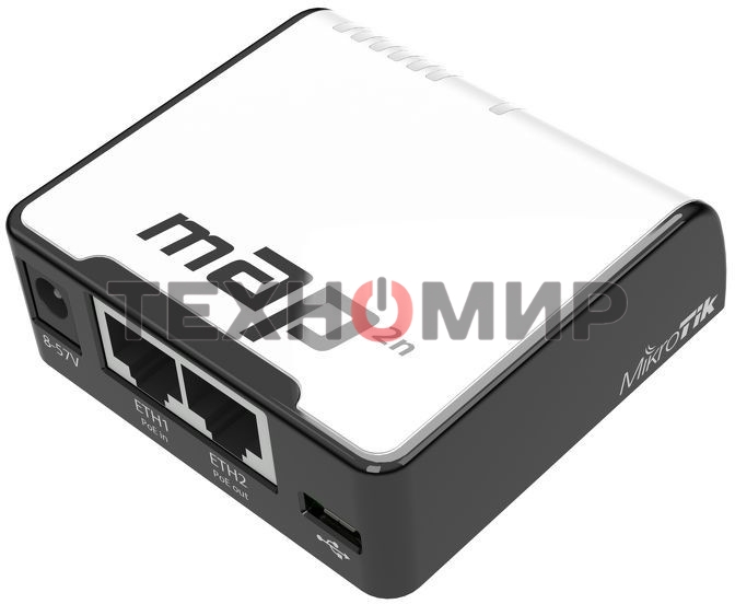 Беспроводной маршрутизатор MikroTik RBmAP2nD 802.11n 300Mbps 2.4 ГГц -1xLAN PoE белый