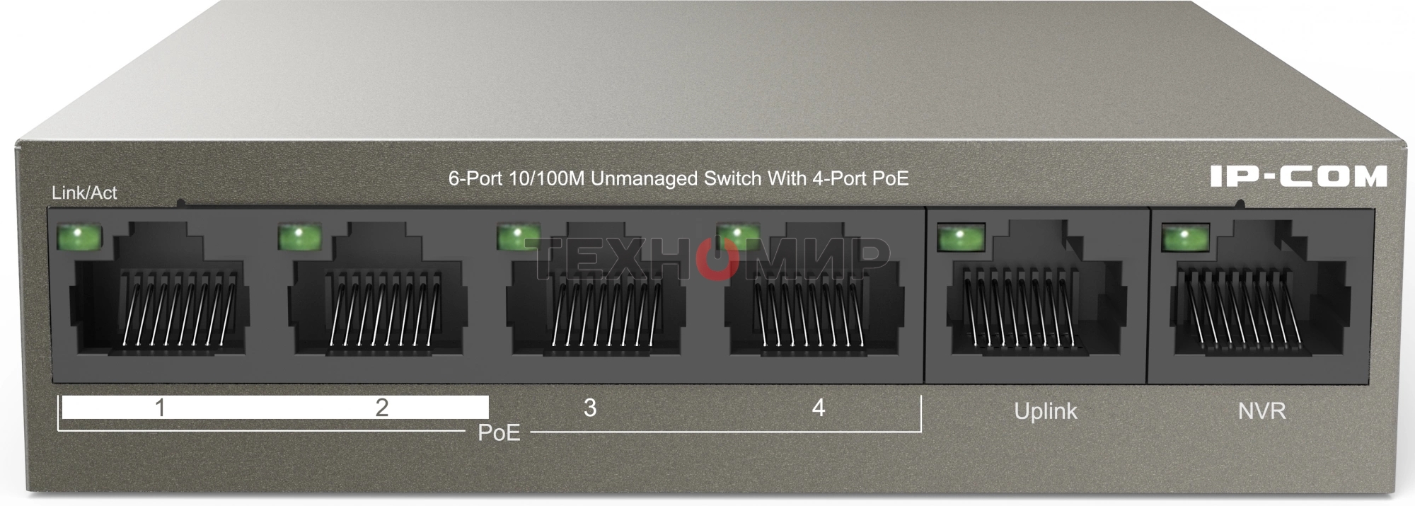 Коммутатор IP-COM F1106P-4-63W 6PORT 4POE