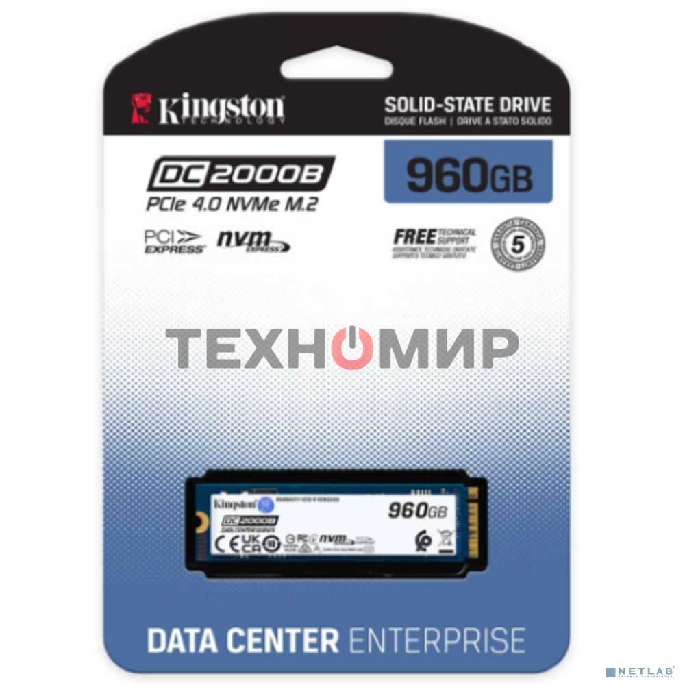 Накопитель SSD Kingston PCIe 4.0 x4 960Gb SEDC2000BM8/960G DC2000B M.2 2280 0.4 DWPD