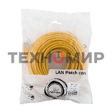 Патч-корд UTP Cablexpert PP12-15M/Y cat.5e, 15м, литой, многожильный, желтый