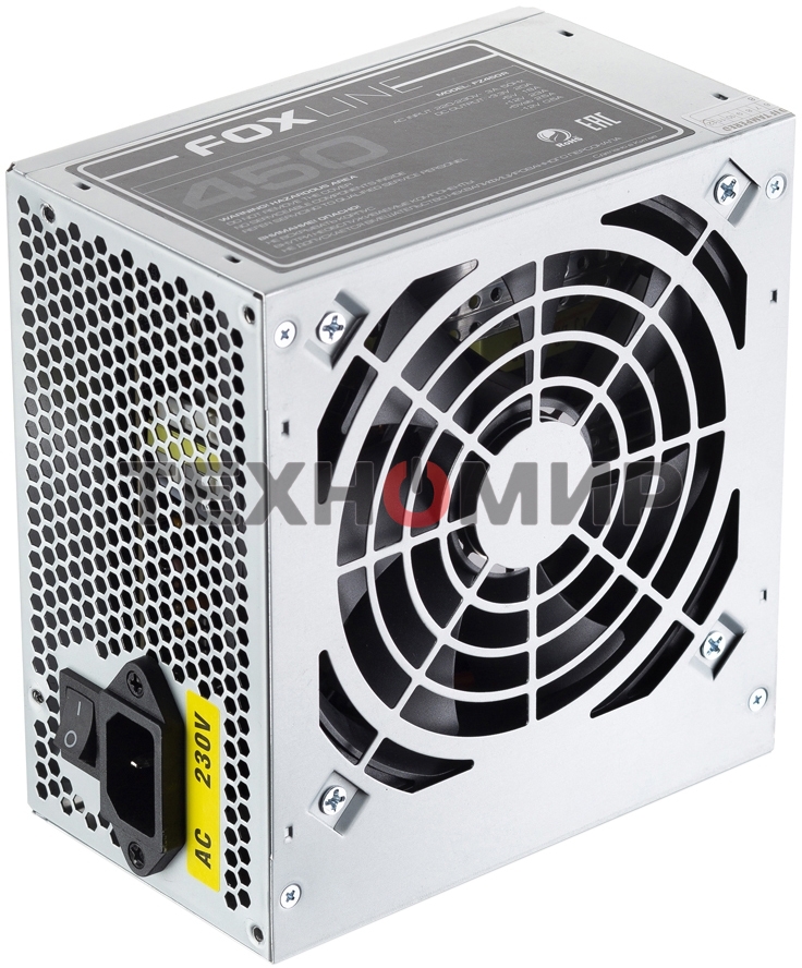 Блок питания Foxline, FZ450R, 450Вт, 120мм, серый