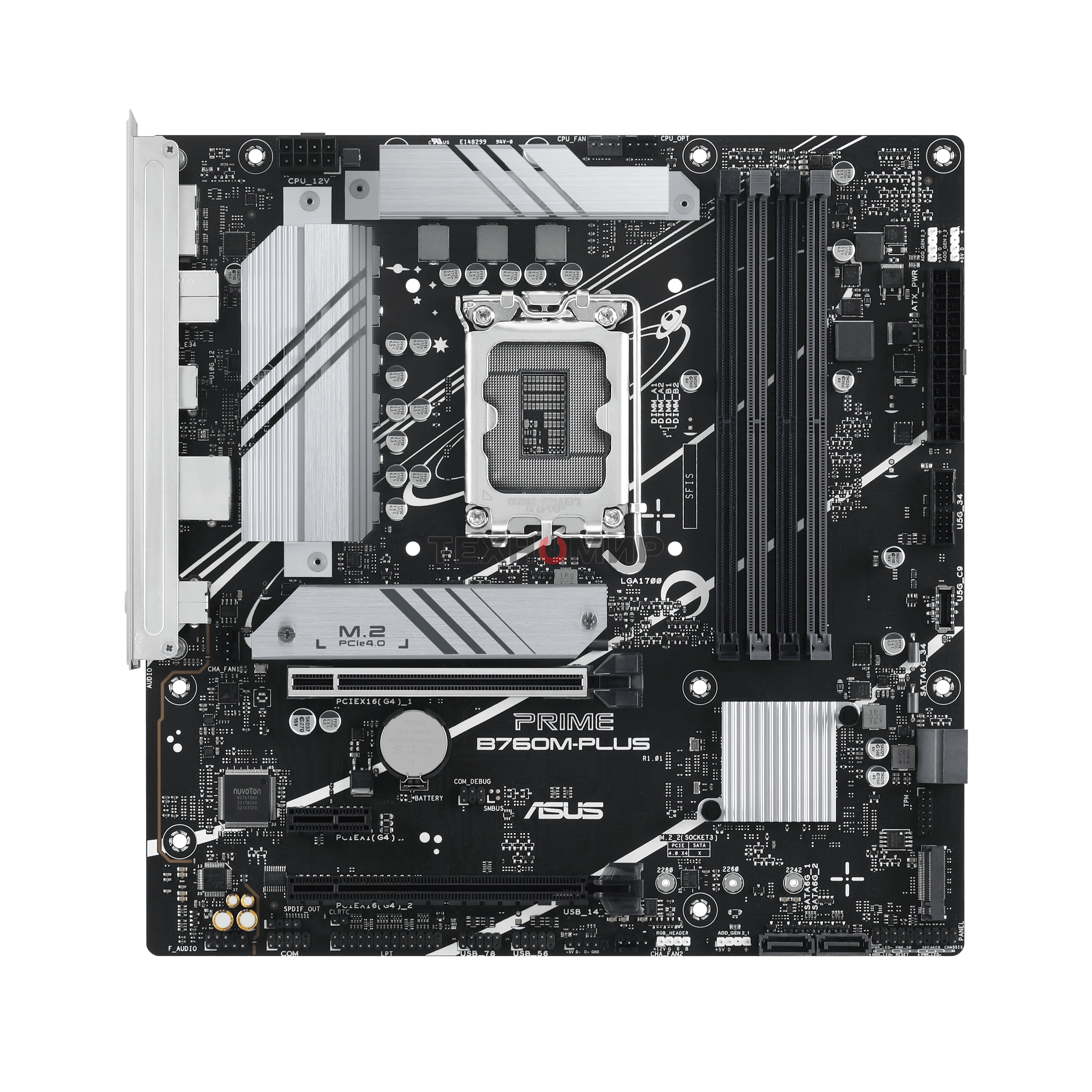 Материнская плата ASUS PRIME B760M-PLUS, LGA 1700, Intel B760, 4xDDR5, 4xSATA, 2xM.2, 1xPCIe 4.0 x4, 1xPCIe x1, 1xDP, 1xHDMI, 1x 2.5Gb LAN, 2xUSB-A 3.2 Gen 2, 4xUSB-A 2.0, 3x3.5 мм, 7.1, mATX