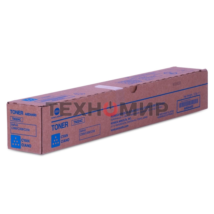 Тонер-картридж Konica-Minolta bizhub C308/C368 синий TN-324C