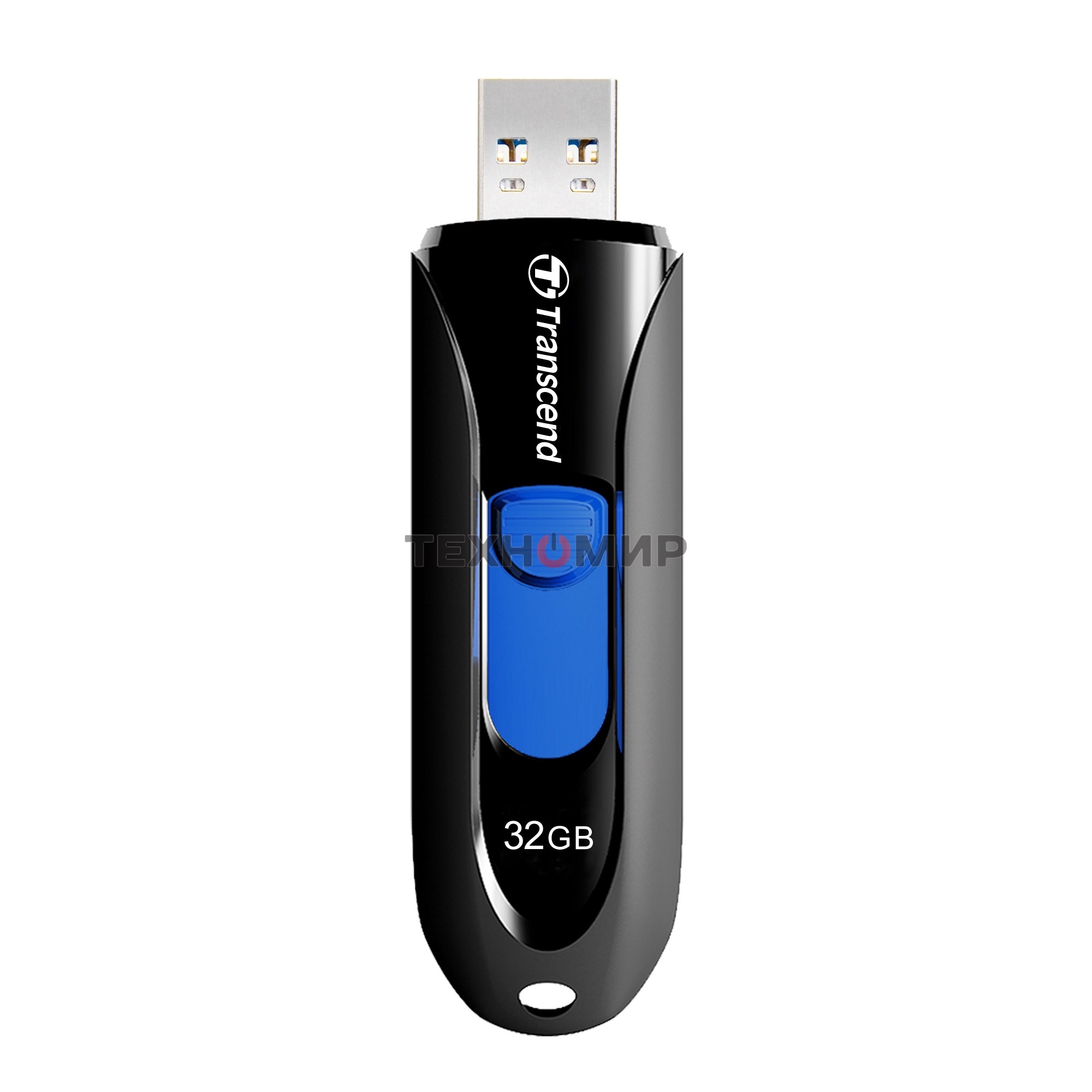 Флешка USB Transcend Jetflash 790 (TS32GJF790K), 32Gb, USB 3.0, R/W 70/25, черный/синий