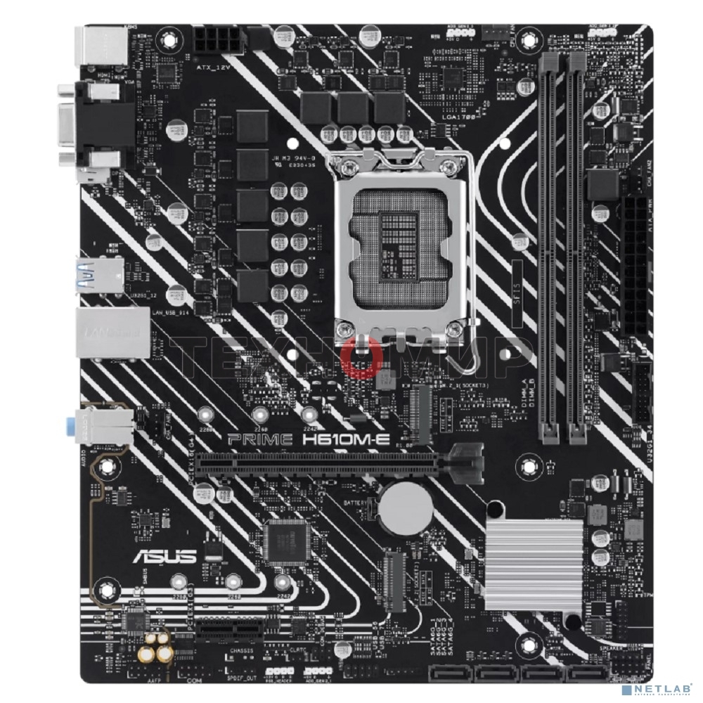 Материнская плата ASUS PRIME H610M-E-CSM, LGA 1700, Intel H610, 2xDDR5, 4xSATA, 2xM.2 PCIe 3.0 (x2, x4), 1xPCIe 4.0 x16, 1xPCIe x1, 1xHDMI, 1xDP, 1xVGA, 2xUSB-A 2.0, 2xUSB-A 3.2 Gen 1, 1x 1Gb LAN, 3x3.5 мм, 7.1, mATX
