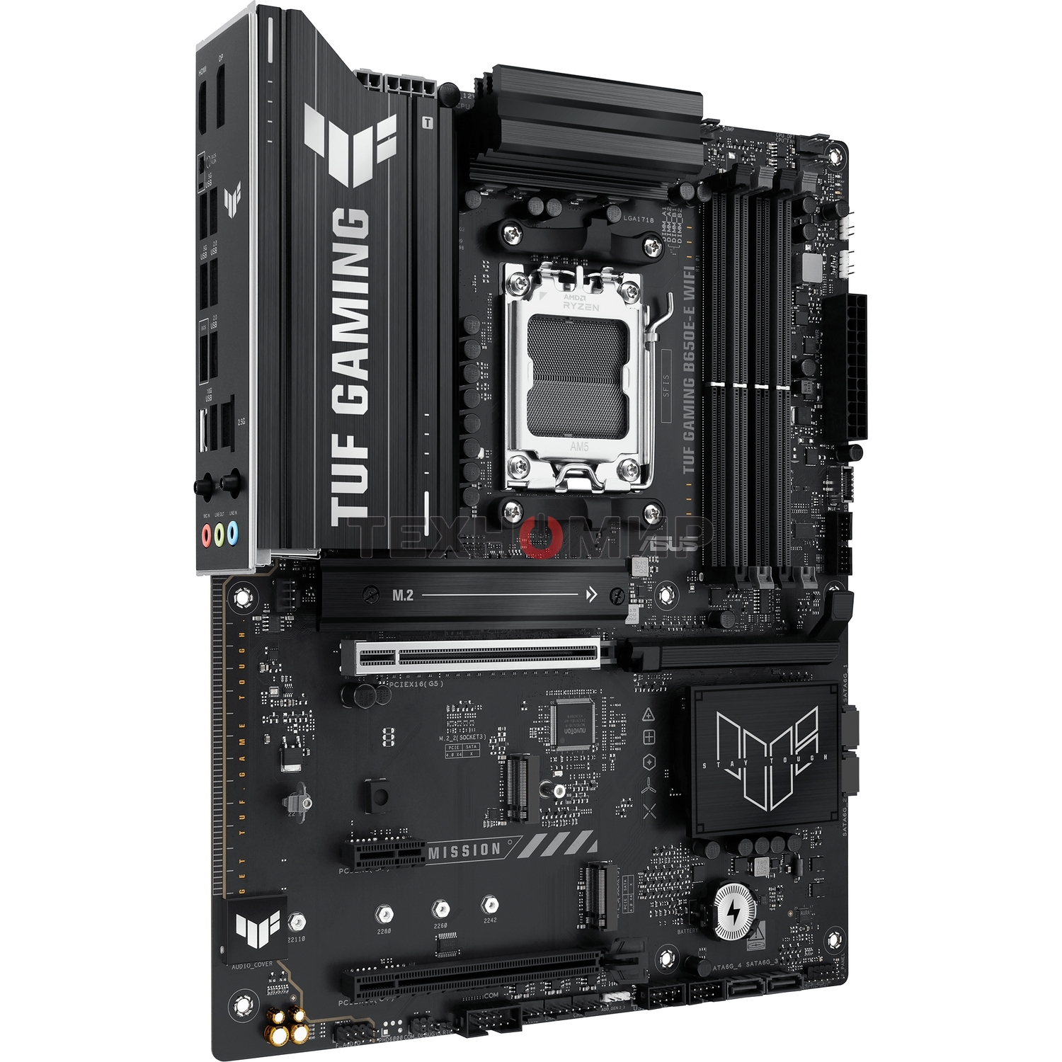 Материнская плата ASUS TUF GAMING B650-E WIFI, AM5, AMD B650, 4xDDR5, 4xSATA, 3xM.2, 1xPCIe 4.0 x16, 1xPCIe 4.0 x16, 1xPCIe x1, 1xDP, 1xHDMI, 1x2.5Gb LAN, Wi-Fi 6E, Bluetooth 5.3, 2xUSB-C (1x10Gbps, 1x20Gbps), 3xUSB-A 5Gbps, 2xUSB-A 10Gbps, 3xUSB-A 2.0, 5