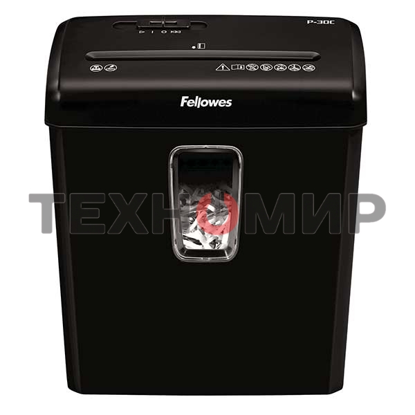 Шредер Fellowes® Powershred® P-30C, DIN P-4, 4х34 мм, 6 лст., 15 лтр.
