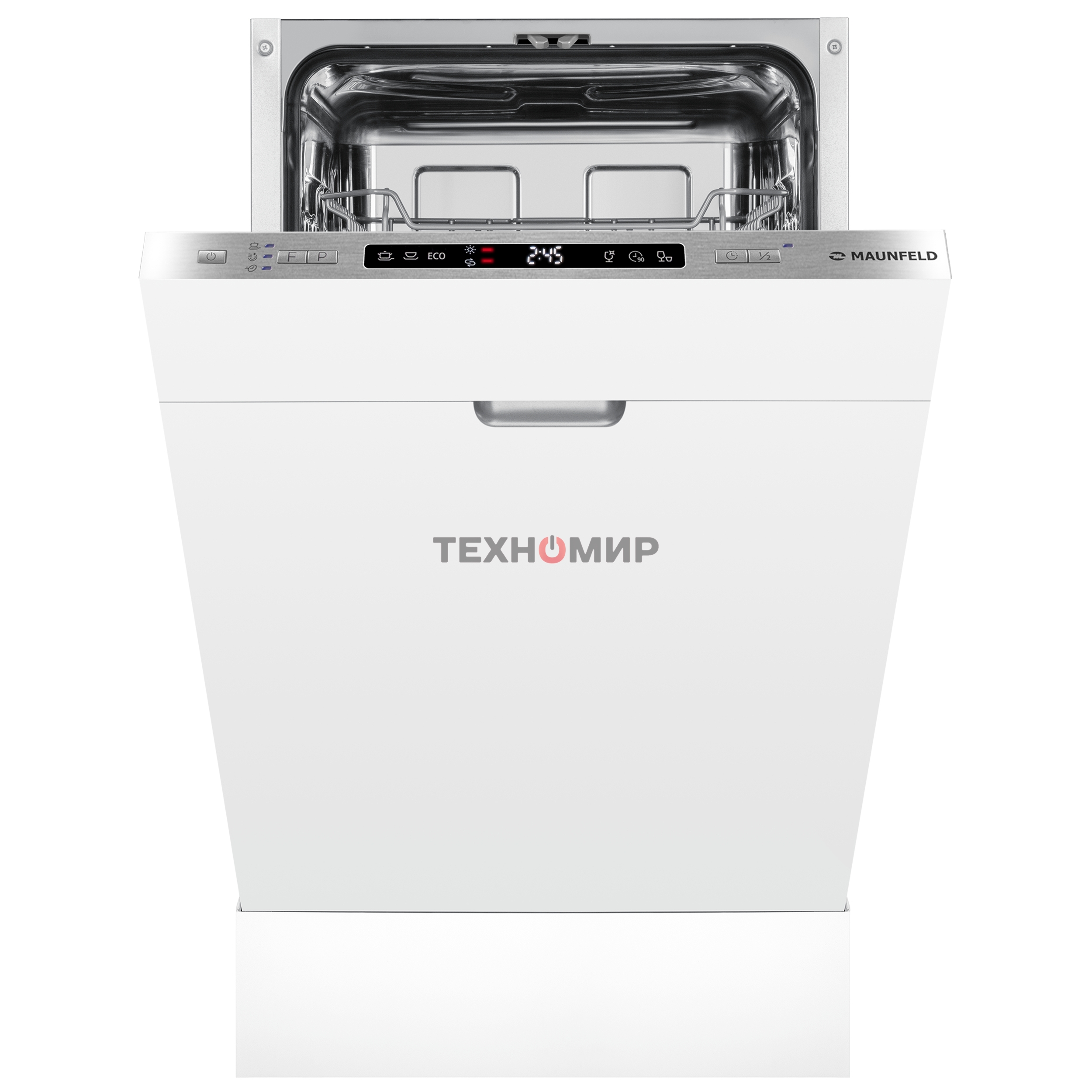 Встраиваемая посудомоечная машина Maunfeld MLP45120 Light Beam, узкая, ширина 44.8см, полновстраиваемая, загрузка 9