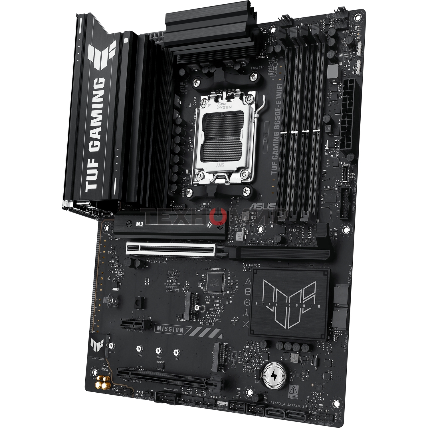 Материнская плата ASUS TUF GAMING B650-E WIFI, AM5, AMD B650, 4xDDR5, 4xSATA, 3xM.2, 1xPCIe 4.0 x16, 1xPCIe 4.0 x16, 1xPCIe x1, 1xDP, 1xHDMI, 1x2.5Gb LAN, Wi-Fi 6E, Bluetooth 5.3, 2xUSB-C (1x10Gbps, 1x20Gbps), 3xUSB-A 5Gbps, 2xUSB-A 10Gbps, 3xUSB-A 2.0, 5
