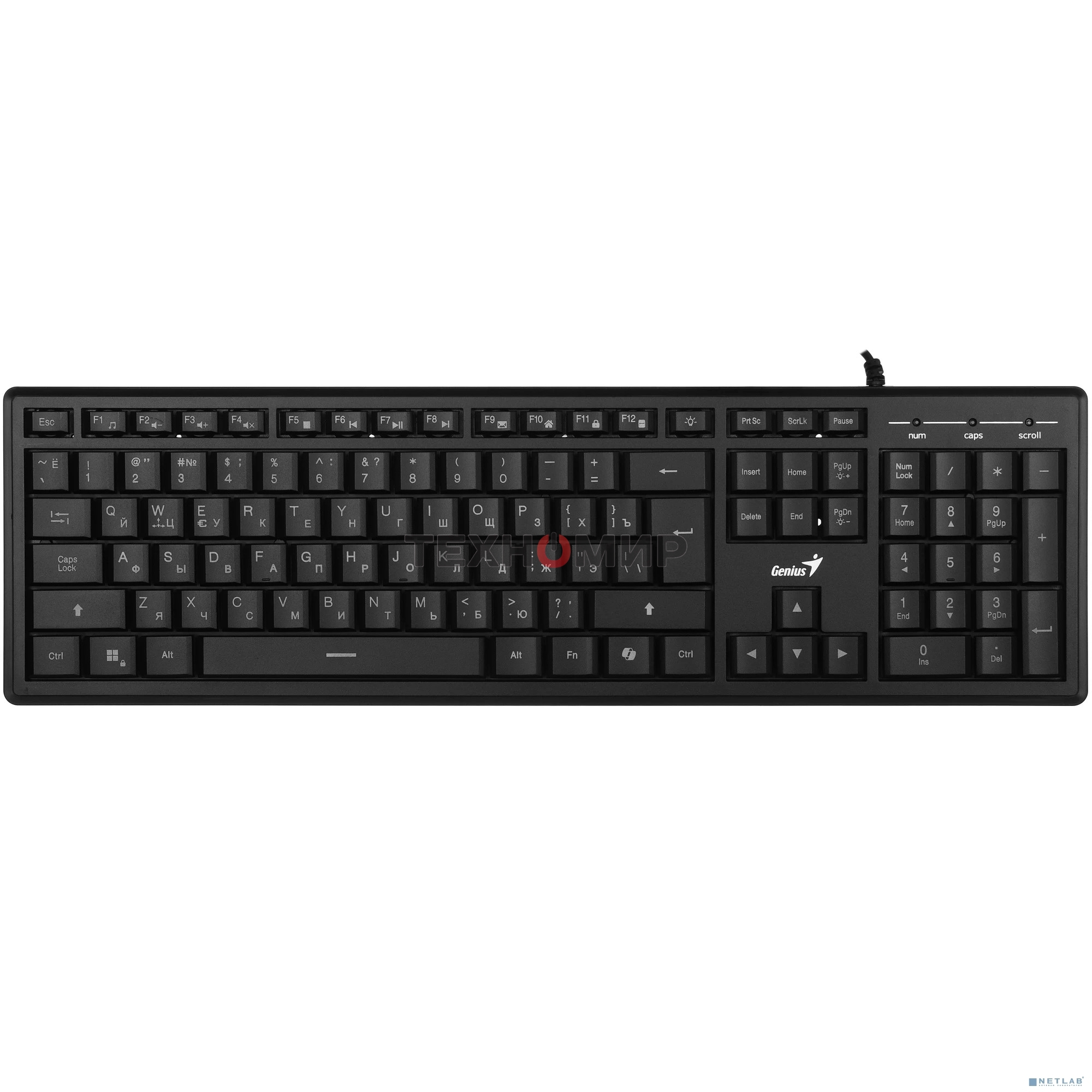 Клавиатура проводная Genius SlimStar 820, черный, USB, 104 клавиши 31310055402