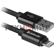 Кабель Defender LIGHTNING TO USB2 1M черный ACH01-03T