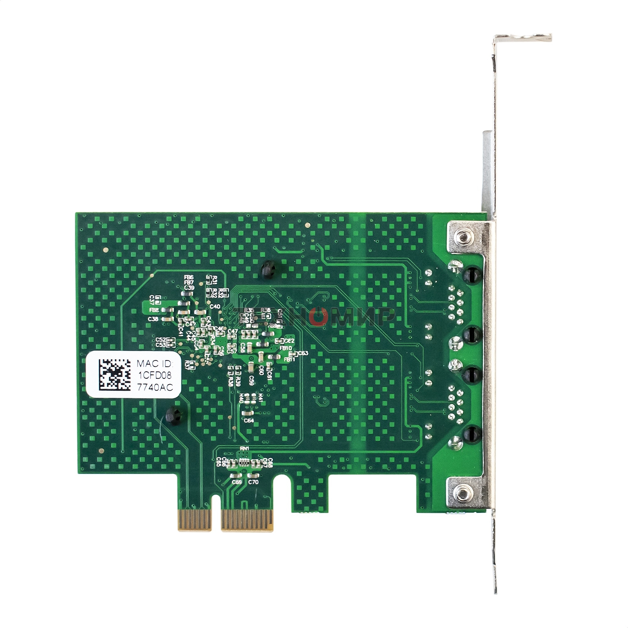 Сетевой адаптер ExeGate EXE-BCM5720 (PCI-E x1 v2.0, порты 2xRJ45, 10/100/1000Mbps, Gigabit Chipset Broadcom BCM5720)