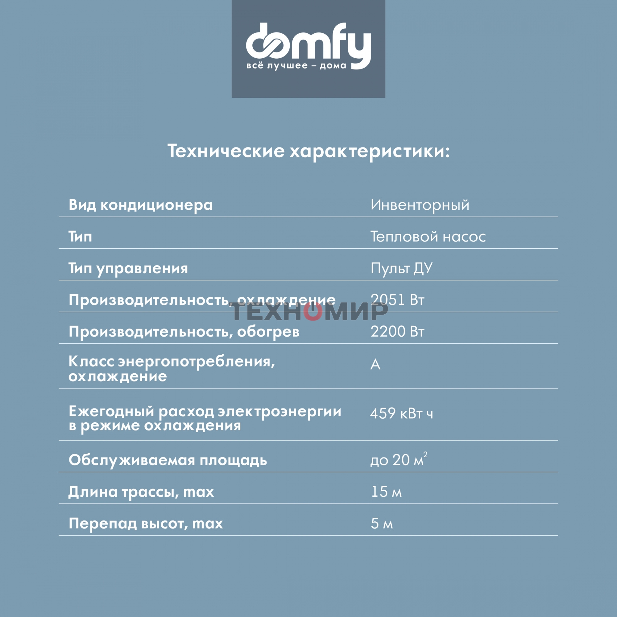 Сплит-система Domfy DCW-AC-07-1i белый