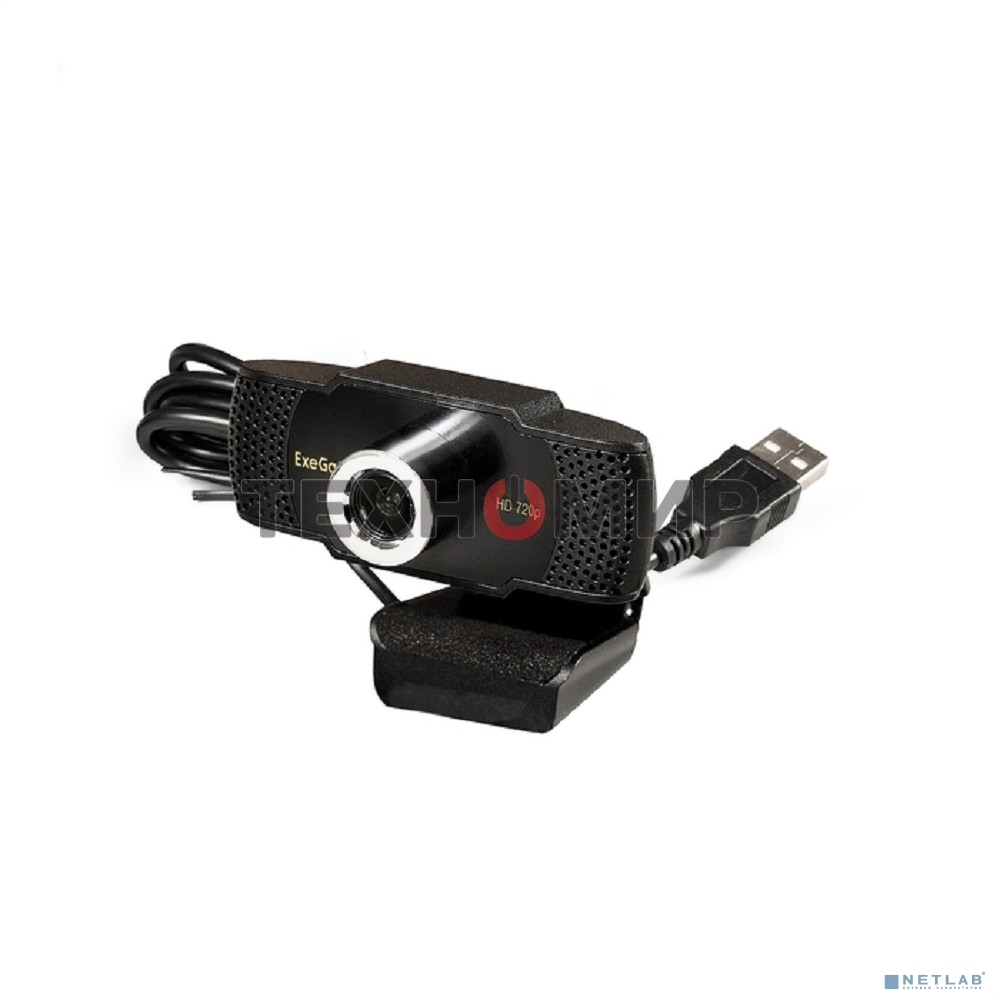 Веб-камера ExeGate BusinessPro C922 HD 1280x720, 30 кадр/с, USB Type-A, микрофон (шумоподавление), универсальное крепление, штатив в комплекте