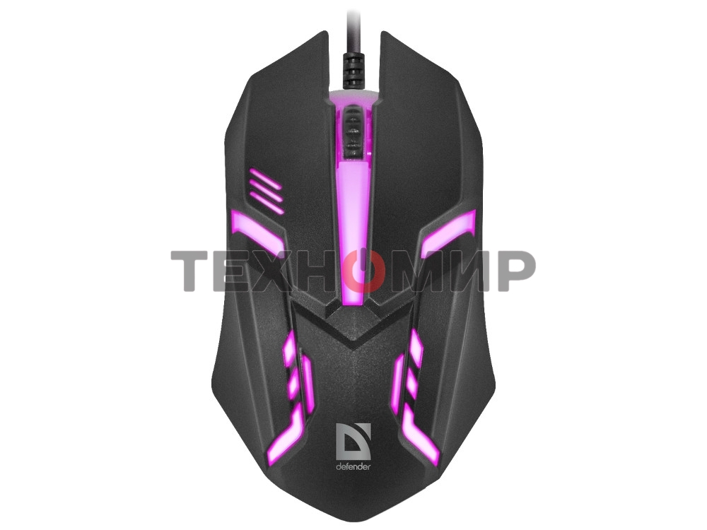 Мышь проводная Defender Hit MB-550 черный, 1600 dpi, USB, кнопки - 4
