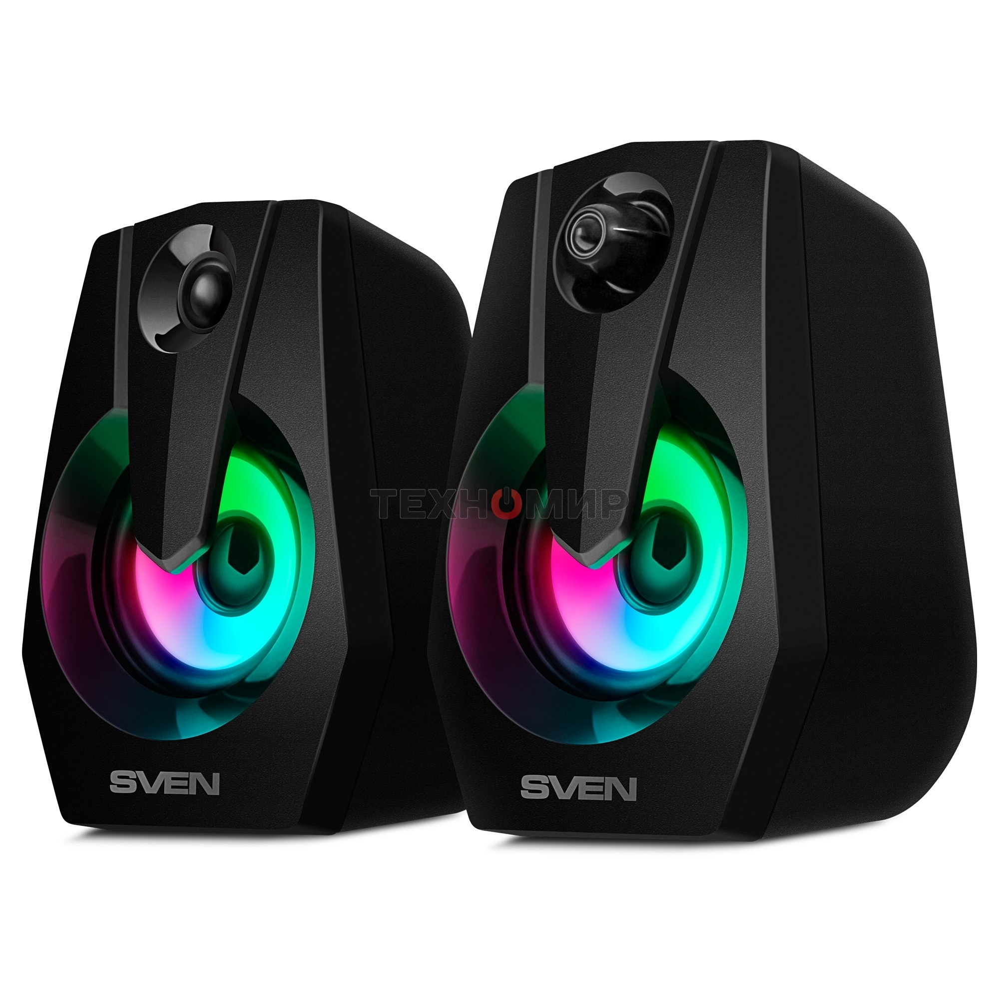 Акустическая система Sven 370 2.0 черные (2x2W, USB, RGb подсветка)