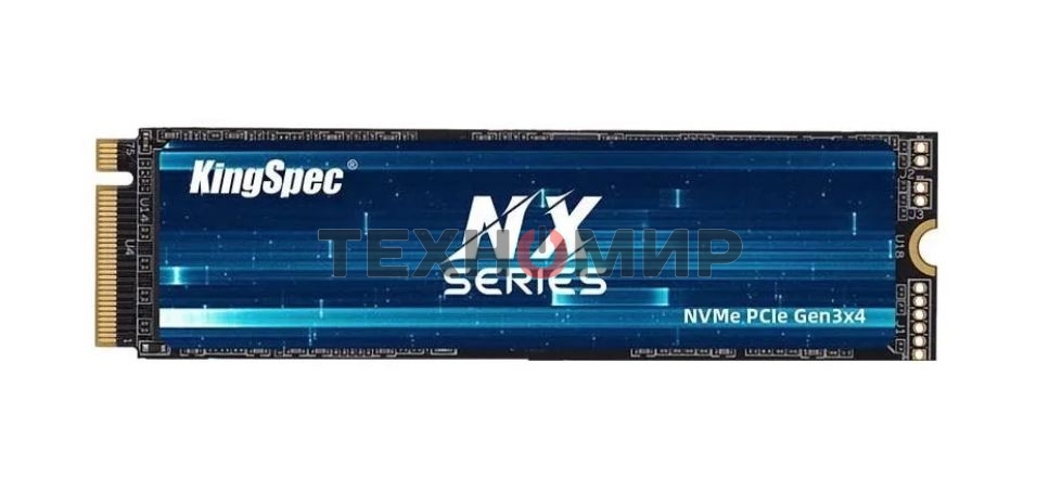 Накопитель SSD KingSpec NX-512, 512Gb, PCIe 3.0 x4, M.2 2280, NVMe, R/W 3400/3100
