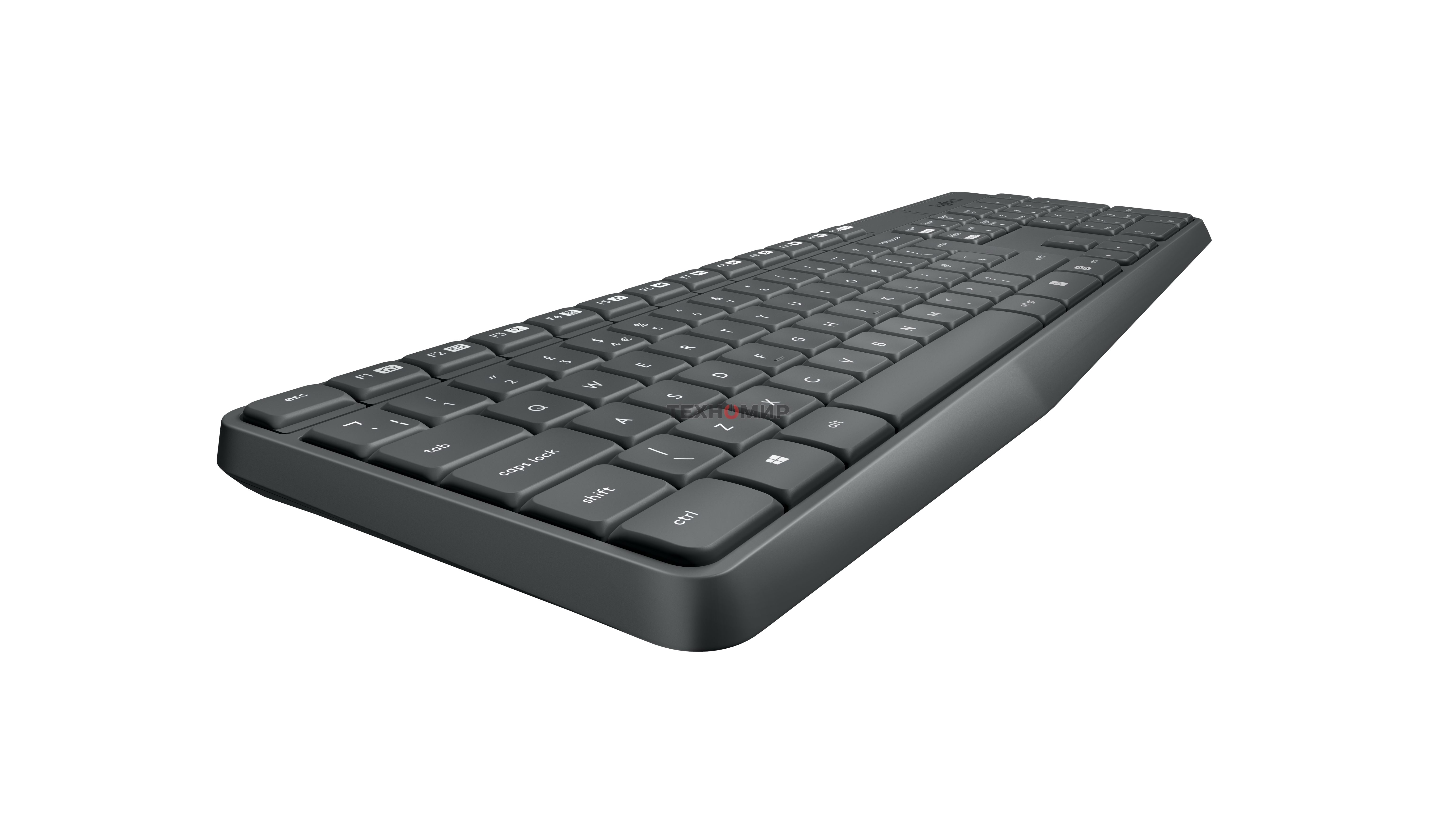 Комплект клавиатура+мышь Logitech MK235 беспроводной, USB, 1000 DPI, серый