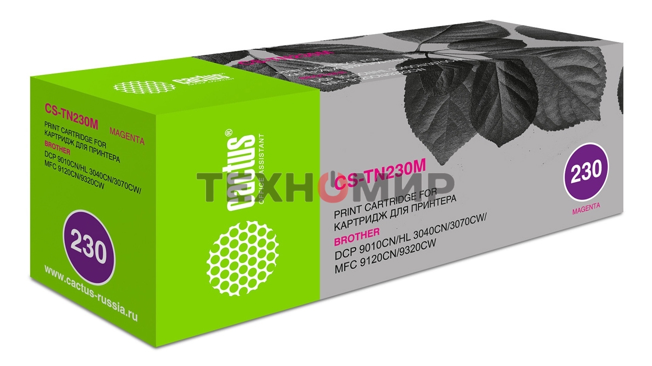 Картридж лазерный Cactus CS-TN230M пурпурный (1400 стр) для Brother HL-3040/3070, DCP-9010, MFC-9120/9320