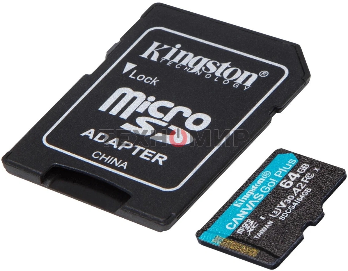 Флеш карта microSDXC 64Gb Kingston SDCG4/64Gb Canvas Go! Plus + adapter