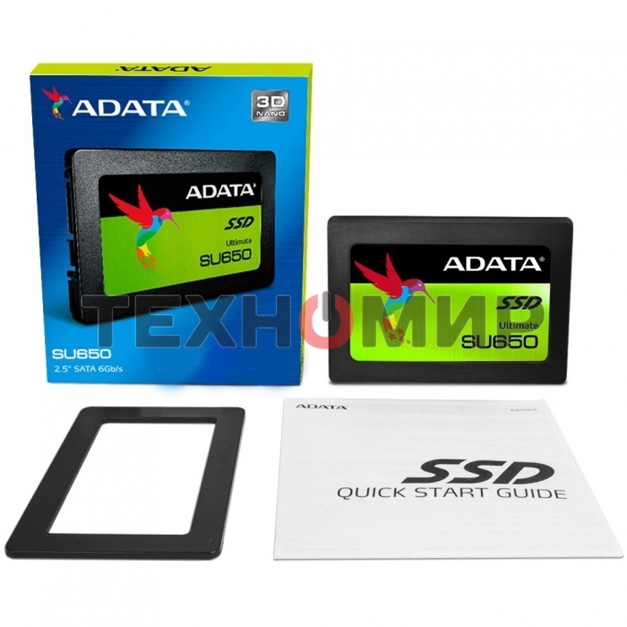 Накопитель SSD ADATA SU650, 480Gb, SATA III, 2.5