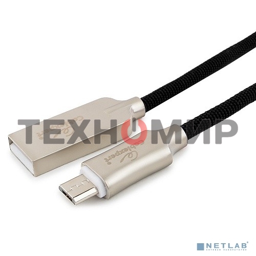 Кабель USB2.0 Cablexpert CC-P-mUSB02Bk-0.5M, AM/microB, серия Platinum, длина 0.5м, черный, блистер