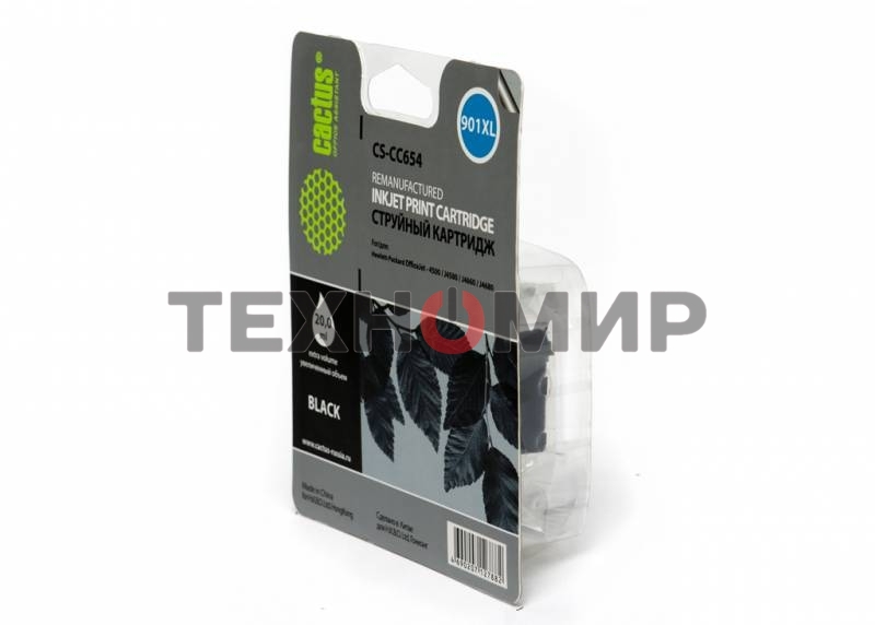 Картридж струйный Cactus CS-CC654 черный для №901 HP OfficeJet-4500/J4580/J4660/J4680 (18мл)