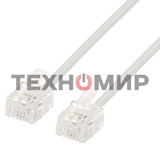 Кабель.телефонный аппарат-розетка TC6P4C-2M, 2 м