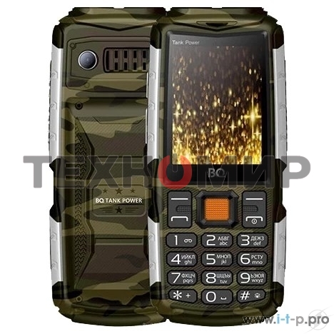 Мобильный телефон BQ 2430 Tank Power серебро/камуфляж