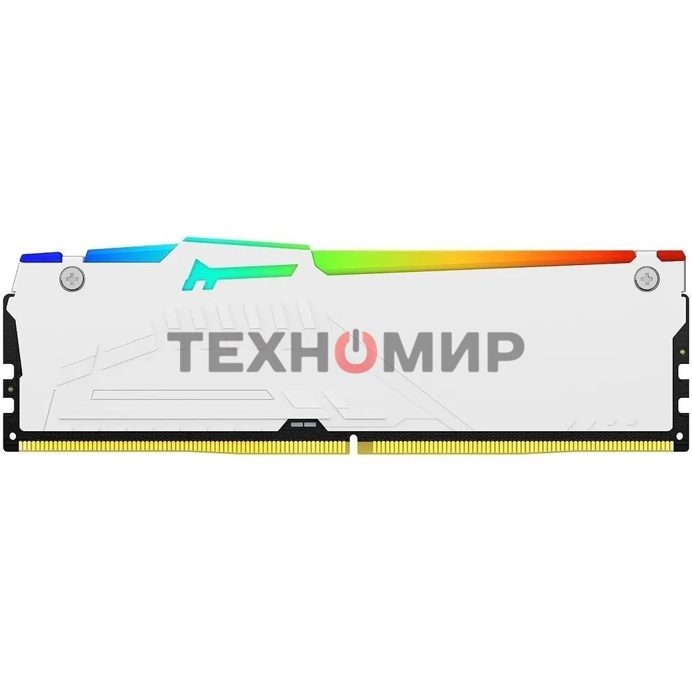 Оперативная память Kingston Fury Beast, DDR5, 16Gb (1x16GB), 5200MHz, CL40, DIMM, с радиатором, RGB, белый