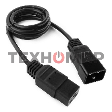 Кабель питания для UPC Gembird/Cablexpert, 1.5м, С19 - C20, 16А, черный, с заземлением