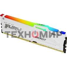 Оперативная память Kingston Fury Beast, DDR5, 16Gb (1x16GB), 5200MHz, CL40, DIMM, с радиатором, RGB, белый