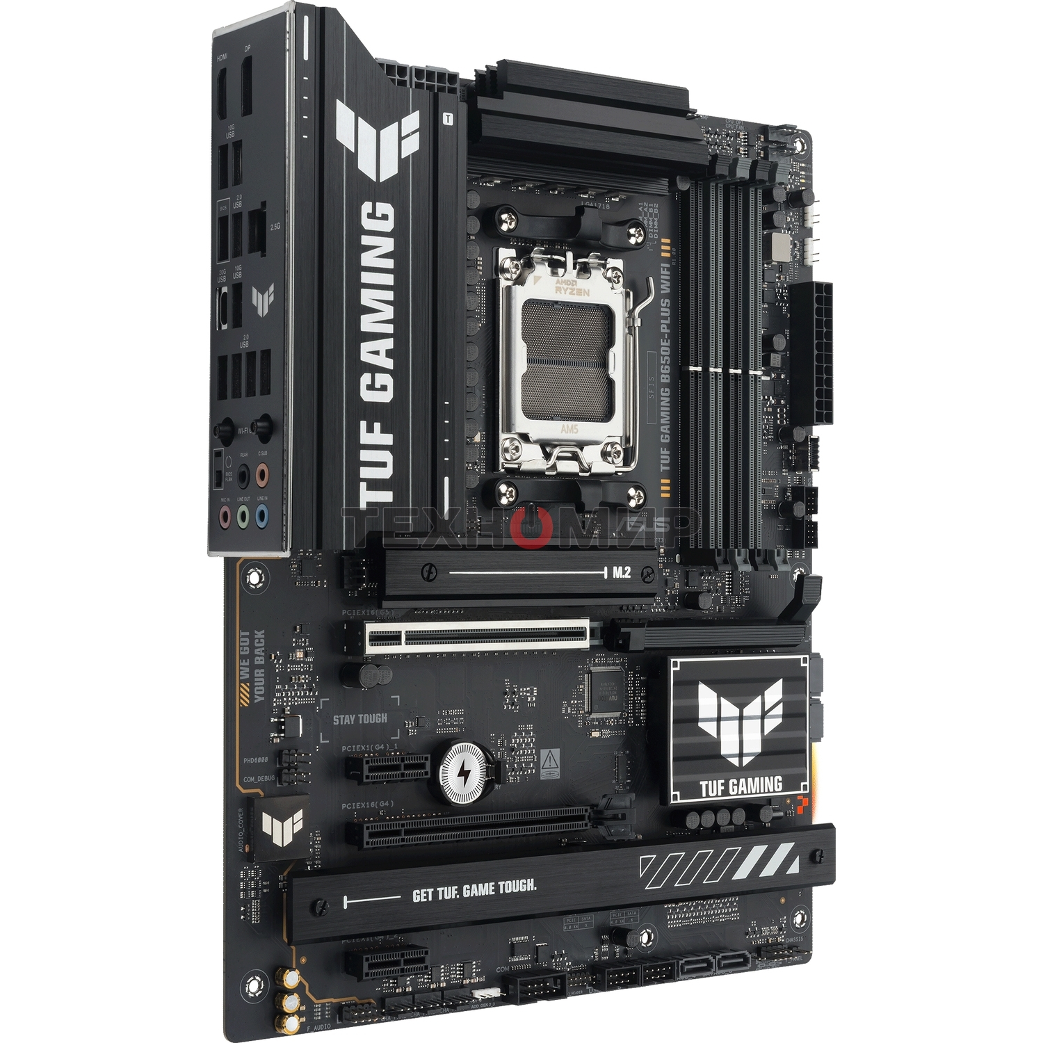 Материнская плата ASUS TUF GAMING B650E-PLUS WIFI, AM5, AMD B650, 4xDDR5, 4xSATA, 3xM.2, 1xPCIe 5.0 x16, 1xPCIe 4.0 x4, 2xPCIe 4.0 x1, 1xDisplayPort, 1xHDMI, 1x2.5Gb LAN, Wi-Fi 6E, Bluetooth 5.3, 1xUSB-C 20Gbps, 3xUSB-A 10Gbps, 6xUSB-A 2.0, 5x3.5 мм, 7.1,