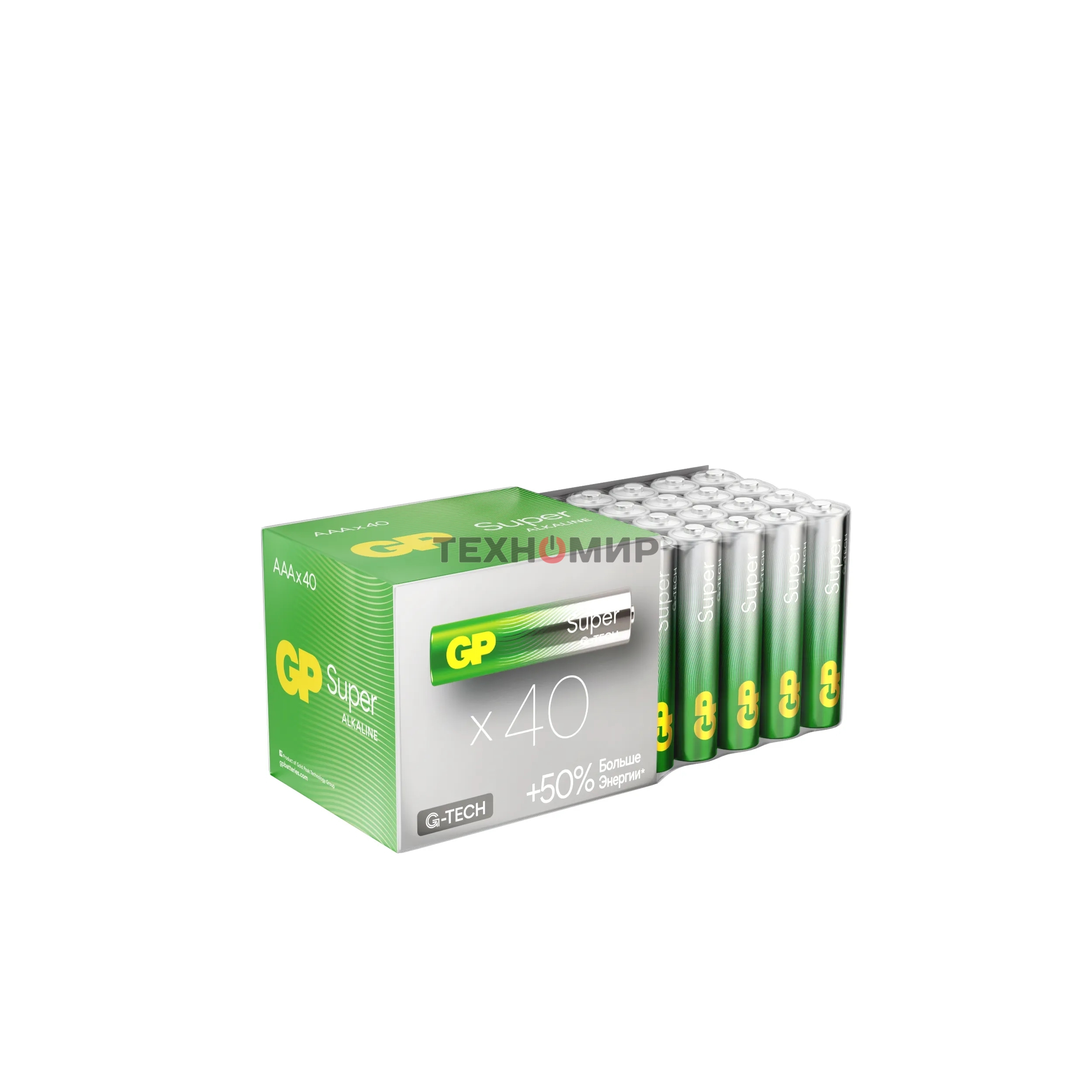 Алкалиновые батарейки GP Super Alkaline G-Tech 24А ААA - 40 шт. в пленке
