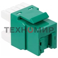 Модуль Keystone, RJ45, кат.5E, UTP, 180 градусов, со встроенной шторкой, зеленый