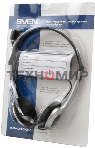 Гарнитура проводная SVEN AP-010MV с микрофоном