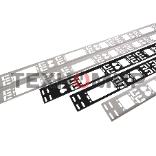 Вертикальный кабельный органайзер ЦМО в шкаф, ширина 75 мм 42U, черный (ВКО-М-42.75-9005)