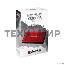 Внешний SSD Kingston XS1000, 1TB, USB 3.2 Gen 2 Type-C, R/W 1050/1000, красный